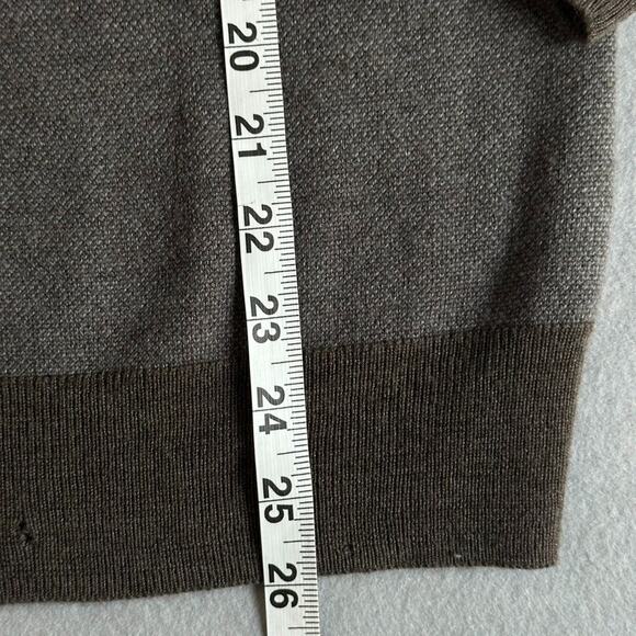 Brooks Brothers 100% Merino Wool Sweater L Brown Quarter Zip Pullover Italy Yarn - Picture 6 of 10